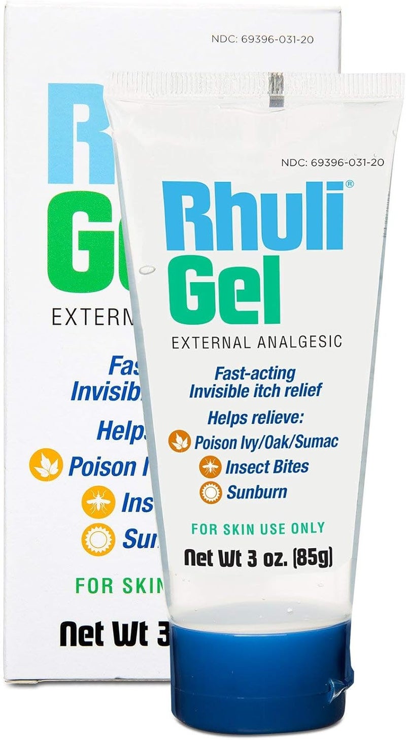 Rhuli Anti-Itch Gel for Sunburn, Mosquitos, Bug Bites, Poison Ivy, Poison Oak Relief - Analgesic Cooling Treatment for Topical Skin Use - 3 Oz Tube - Image 1